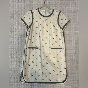 Madewell Cream and Black Patterned Dress, size small